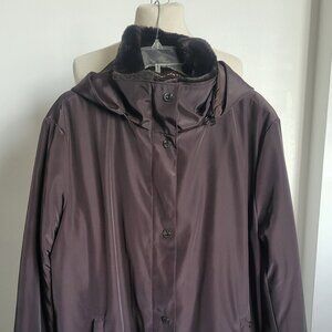 Marc NY Women’s Luxury Winter Parka Coat -Faux Fur Lined, Removable Hood-Size L